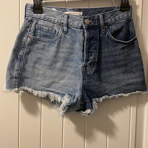 Multi tone, high wasted jean shorts